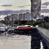 Barco en el Puerto, 40 x 22 cm