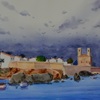 Tabarca y casas, 29 x 54 cm