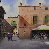 Plaza de Peratallada (Girona), 30 x 50 cm